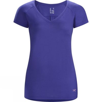 Camisa Arc'teryx A2B Manga Corta V-Neck Mujer Moradas - Chile PYT913076